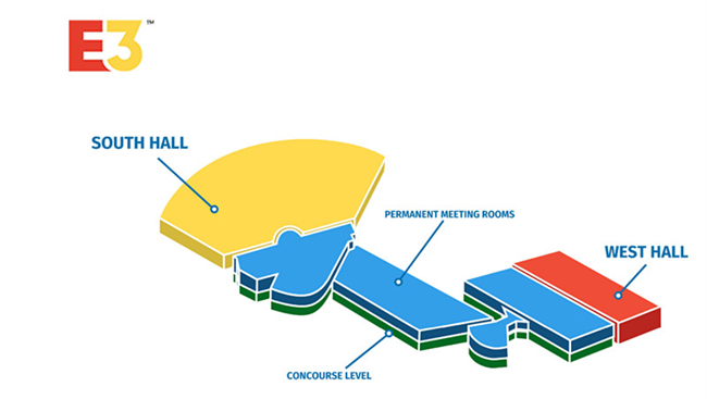 洛杉矶游戏展E3展馆布局图，